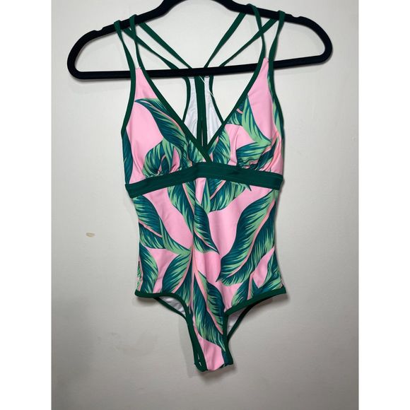 beachsissi NWT  Women's S One Piece‎ Bathing Suit beach swim tropical print - Picture 1 of 5